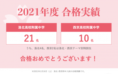 合格実績 洛ゼミ 洛北 西京附中 入試の専門塾